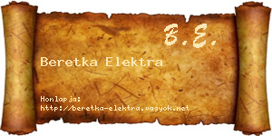 Beretka Elektra névjegykártya